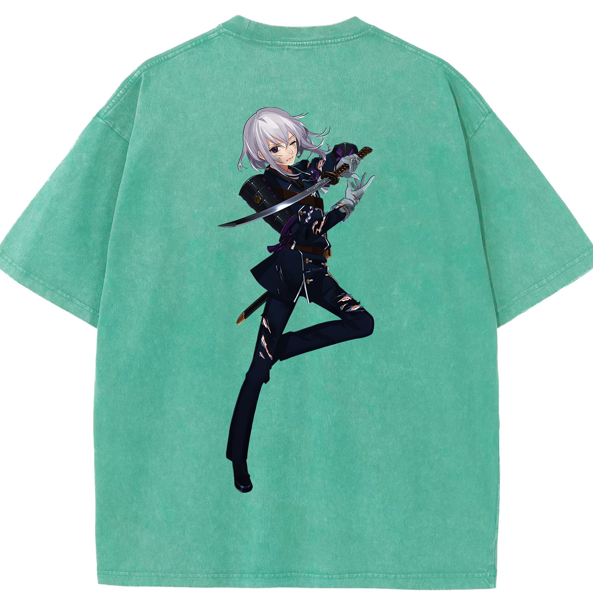 （画像用） 刀剣乱舞 Touken Ranbu 綿100% ヴィンテージ風 半袖Tシャツ（背面プリント）